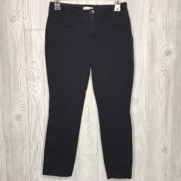 Anthropologie The Essential SLIM Black Pants Crop - Picture 1 of 7